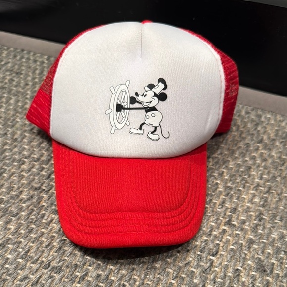 Mickey Mouse Red and White Disney Trucker Cap / Hat - Picture 1 of 4